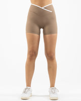 The Whole You Wellness - The Piped Crossover Short - Brown