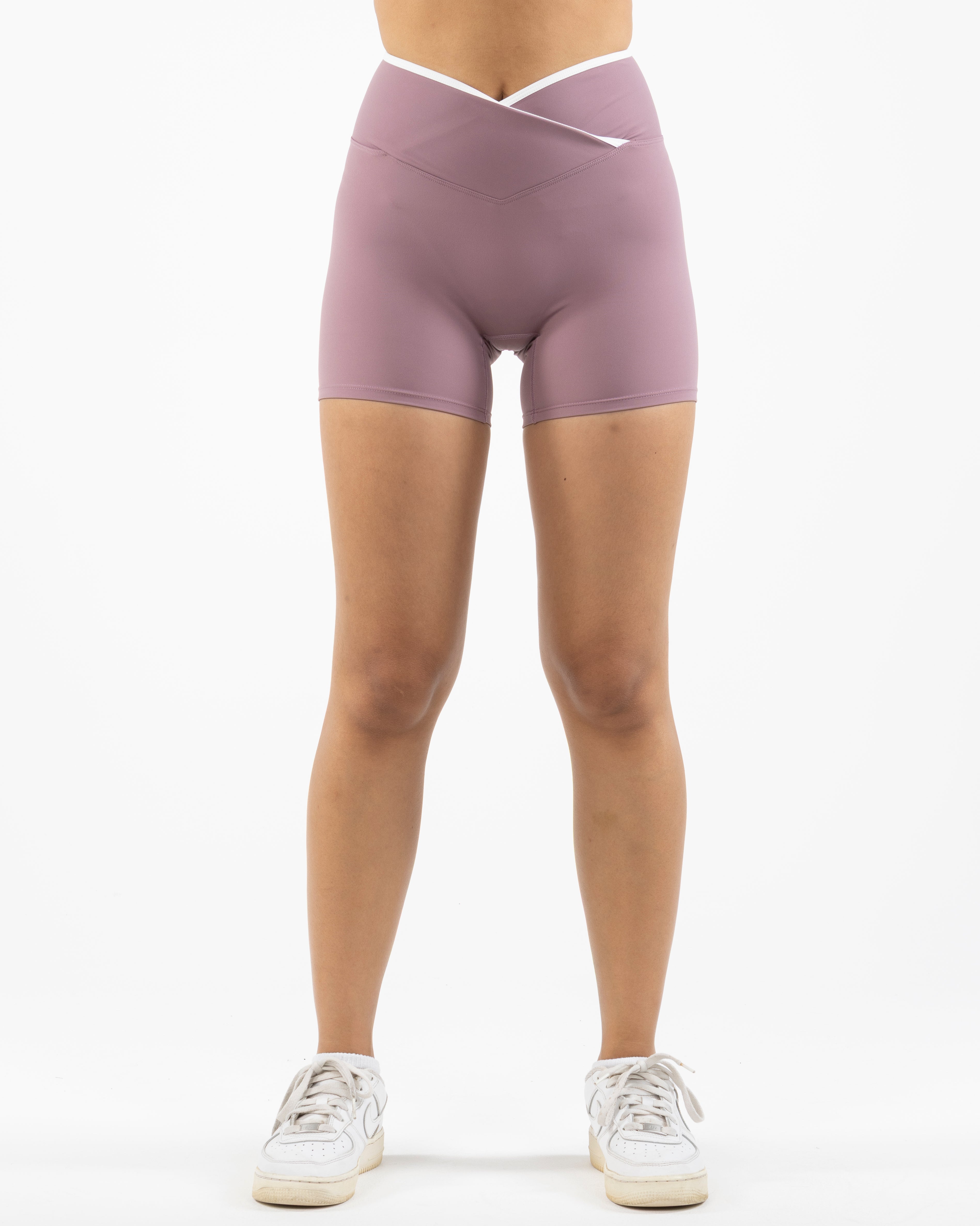 The Refinery Fitness Studio Piped Crossover Short - Light Purple