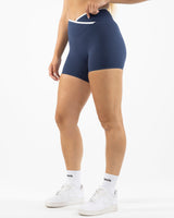 The Refinery Fitness Studio Piped Crossover Short - Navy