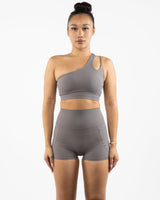 The Whole You Wellness - The One Shoulder Bra - Gray
