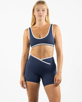 The Refinery Fitness Studio Piped Bra - Navy