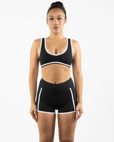 The Refinery Fitness Studio Piped Bra - Black