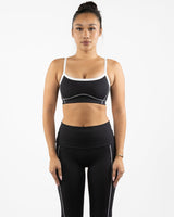 Uprise Piped Scoop Sports Bra - Black