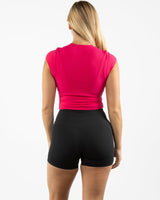The Whole You Wellness - The Sporty Crop Short Sleeve - Pink
