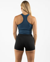 Rush Cycle Studio - The High Neck Racer Tank - Blue