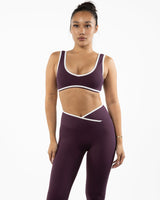 The Refinery Fitness Studio Piped Bra - Purple