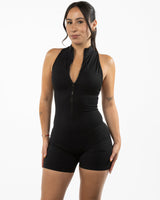 The Whole You Wellness - The High Neck Zip Jumpsuit - Black