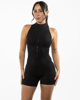 The Whole You Wellness - The High Neck Zip Jumpsuit - Black