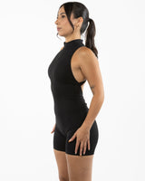 The Whole You Wellness - The High Neck Zip Jumpsuit - Black