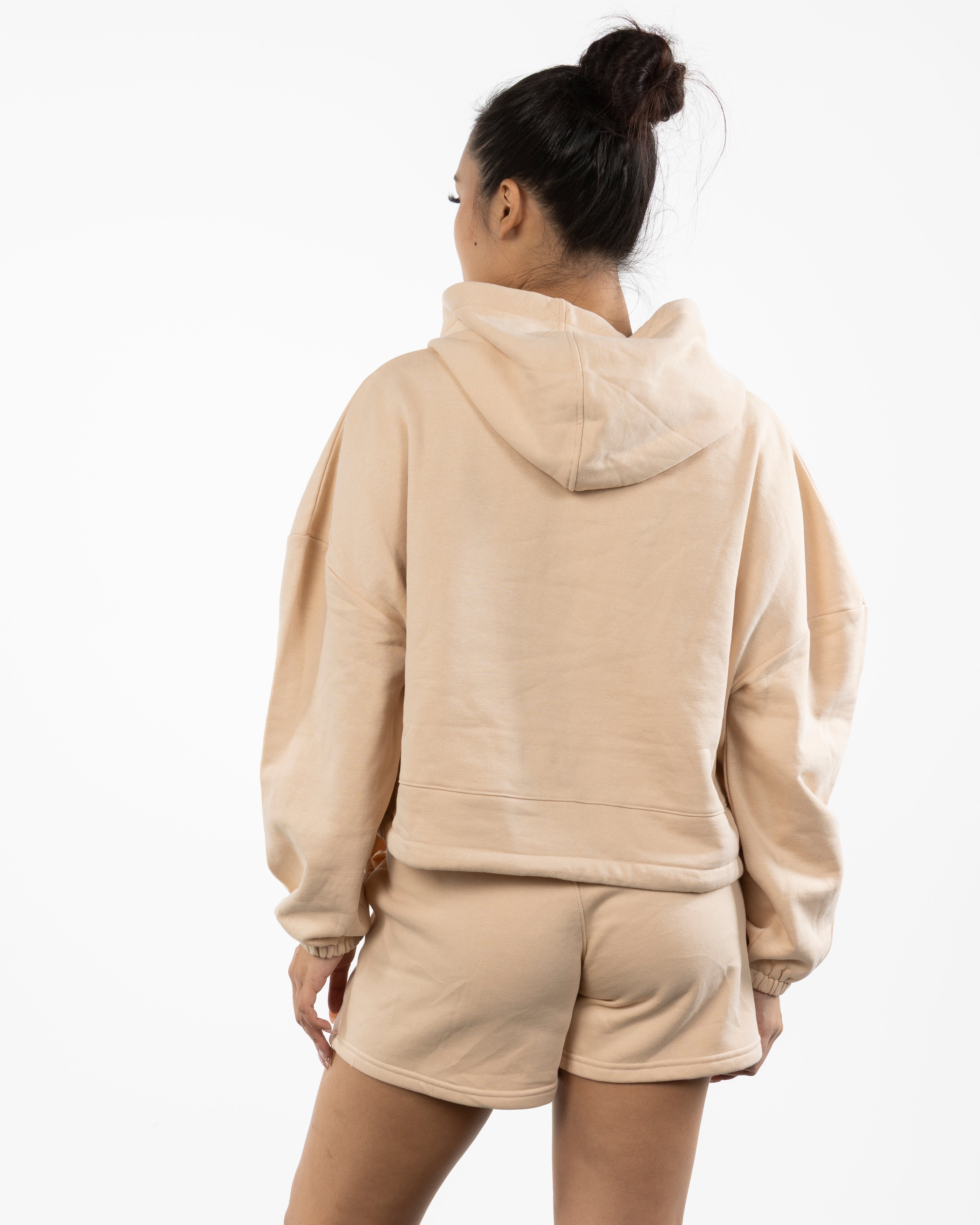 EVERCORE - The Cropped Drawstring Hoodie - Nude