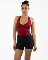The Refinery Fitness Studio Halter Tank - Red