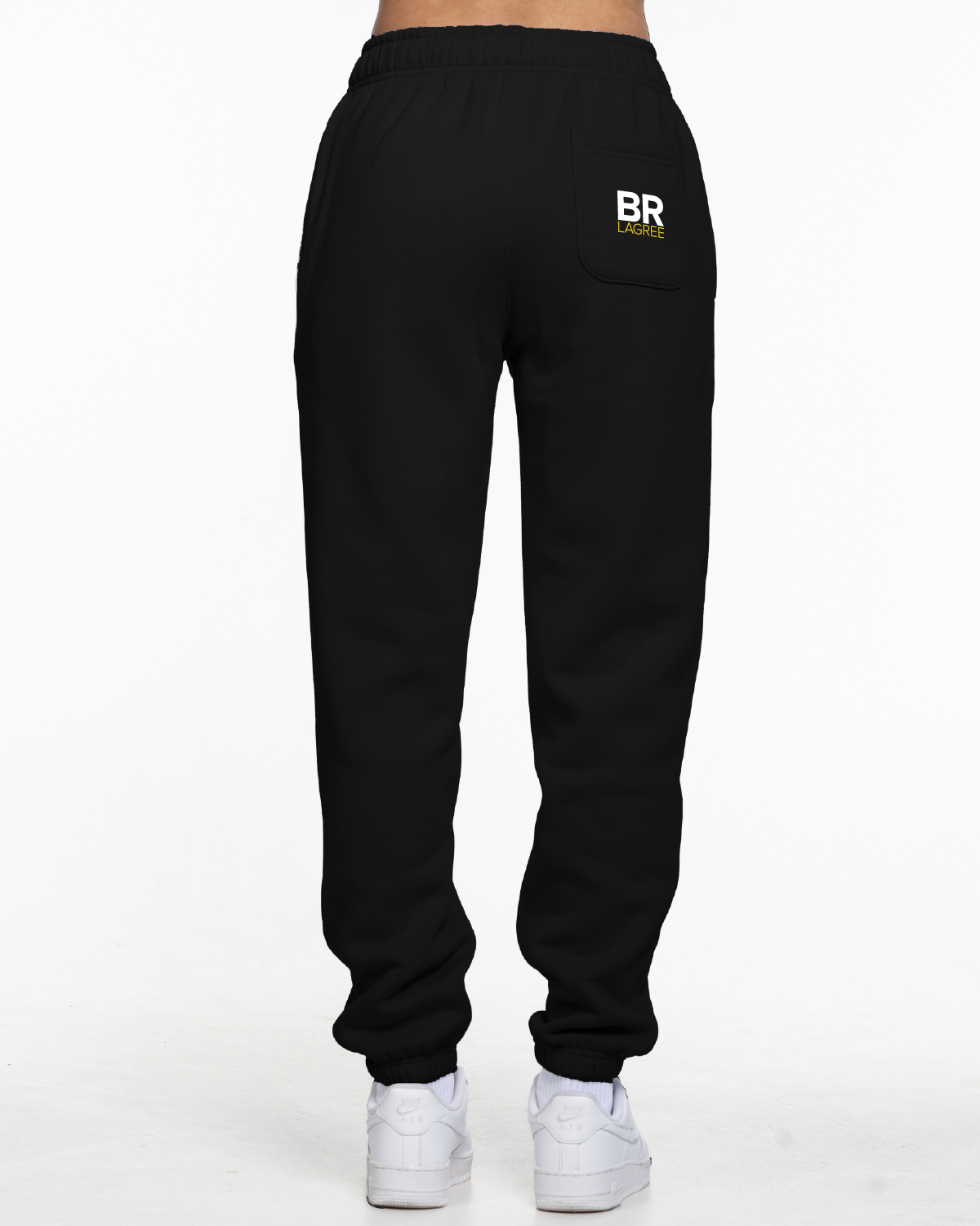 The Womens Sweatpants - Black - Body Restoration - Left Leg Sleeve & Right Back Pocket - Printed - Full Color