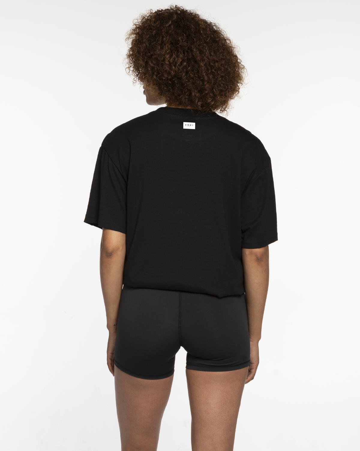 The Mens Tee - Black - Body Restoration - Center Chest & Back Center Neckline - Printed - White