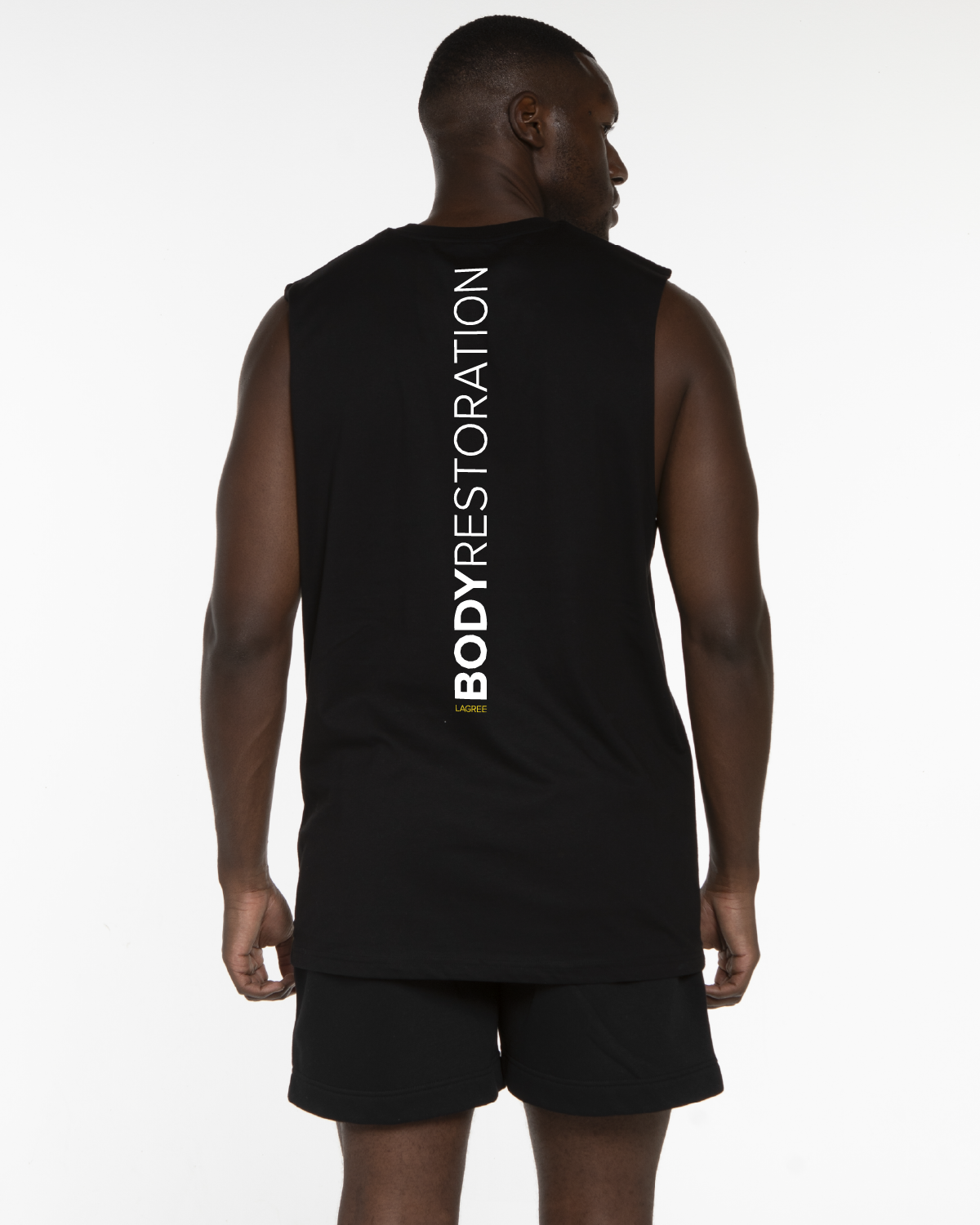 The Mens Classic Tank - Black - Body Restoration - Left Chest Stacked & Back Center Spine - Printed - Full Color