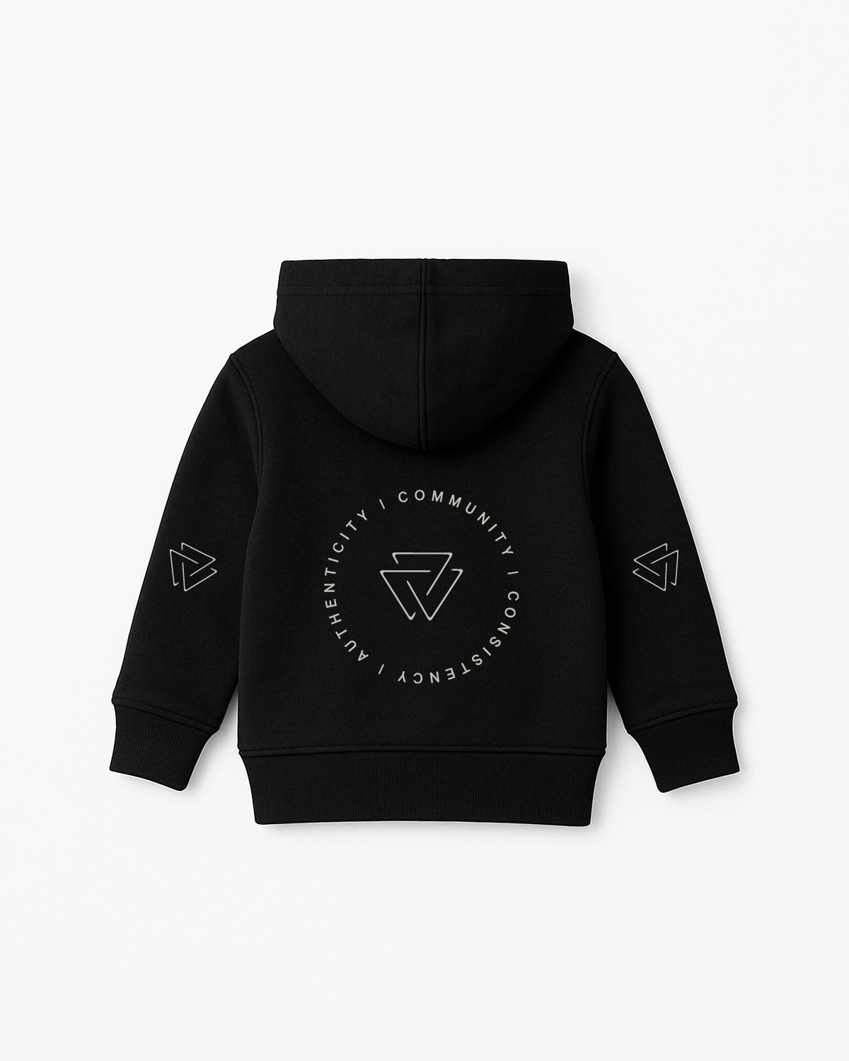 Commit Fitness - Kids Zip Hoodie - Black with Oat