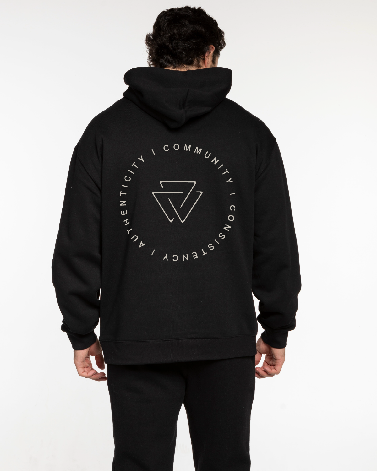 Commit Fitness - Men's Hoodie - Black with Oat