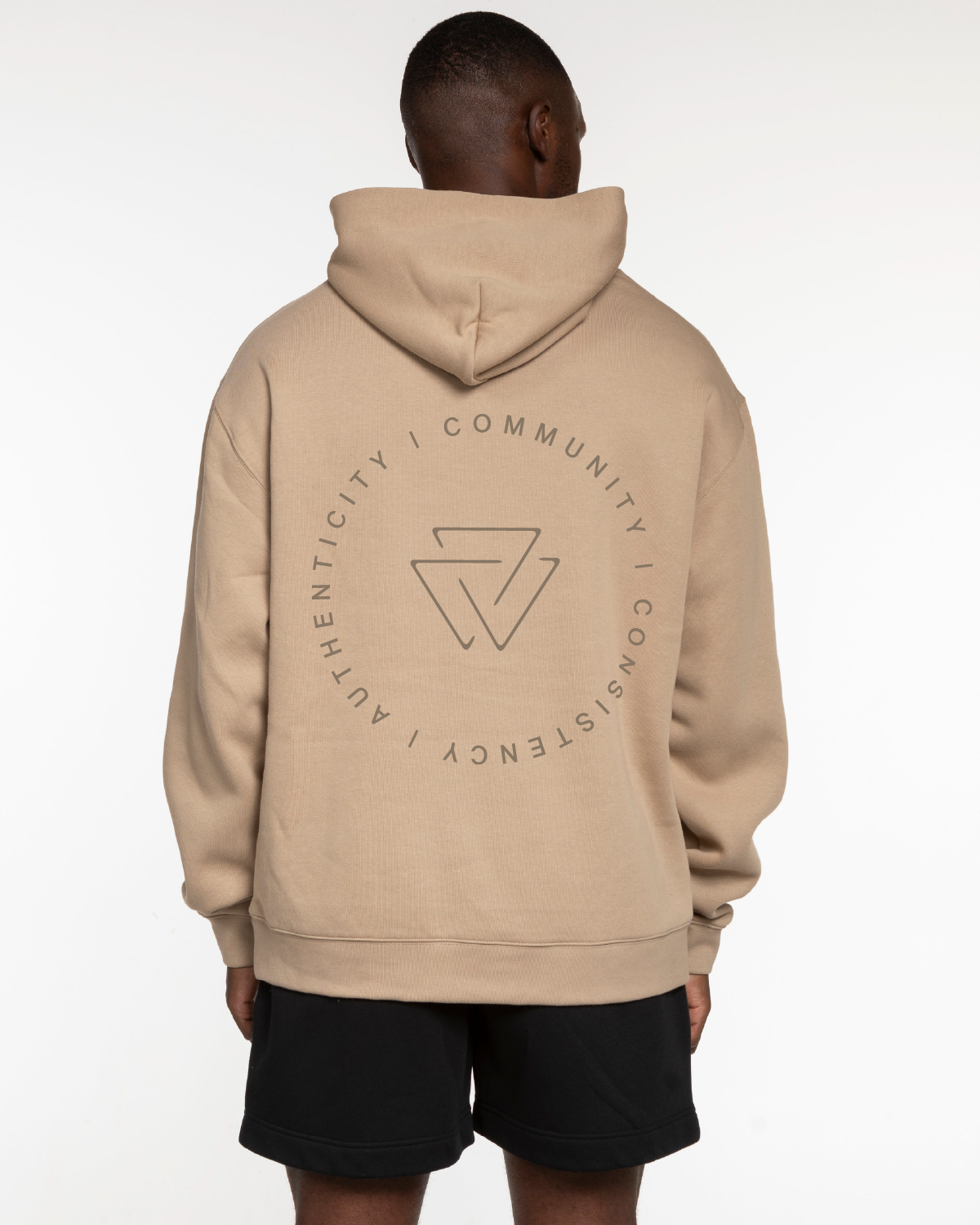 Commit Fitness - Men's Hoodie - Sand with Tone on Tone