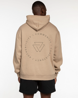 Commit Fitness - Men's Hoodie - Sand with Tone on Tone