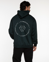 Commit Fitness - Men's Hoodie - Pine Green with White