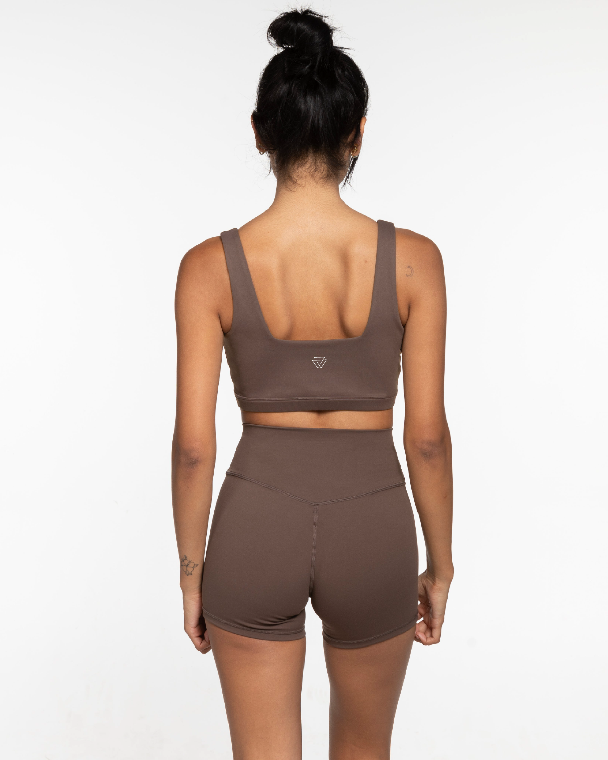 Commit Fitness - Box Cut Bra - Cafe with White