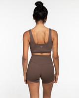Commit Fitness - Box Cut Bra - Cafe with White