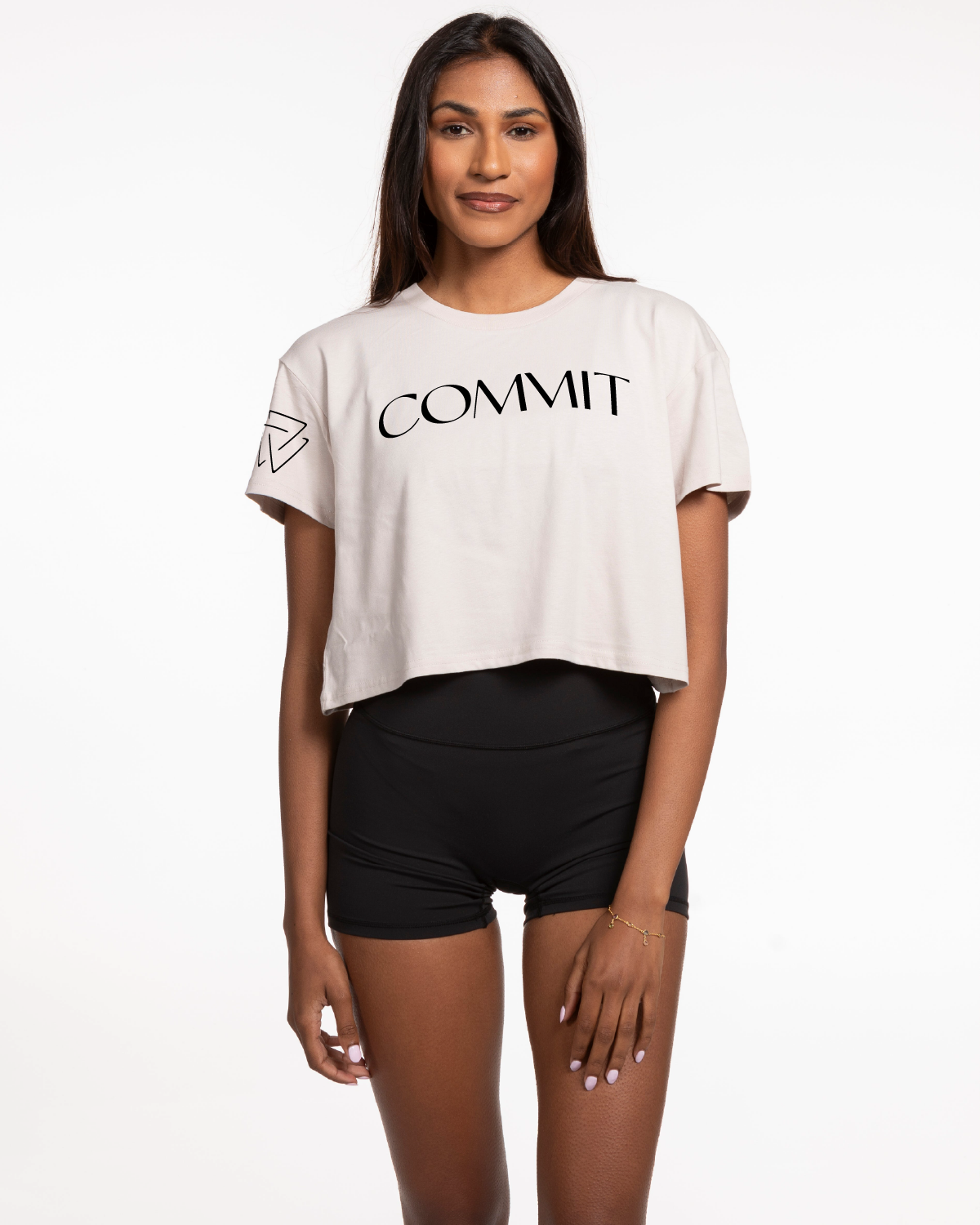 Commit Fitness - Bone on Black - Right/Center