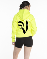 Commit Fitness Vault - Mens Hoodie - Neon Yellow with Black - Back Center