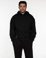 Commit Fitness Vault - Mens Hoodie - Black with Neon Yellow