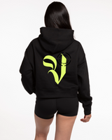 Commit Fitness Vault - Womens Crop Hoodie - Black -  Full Color