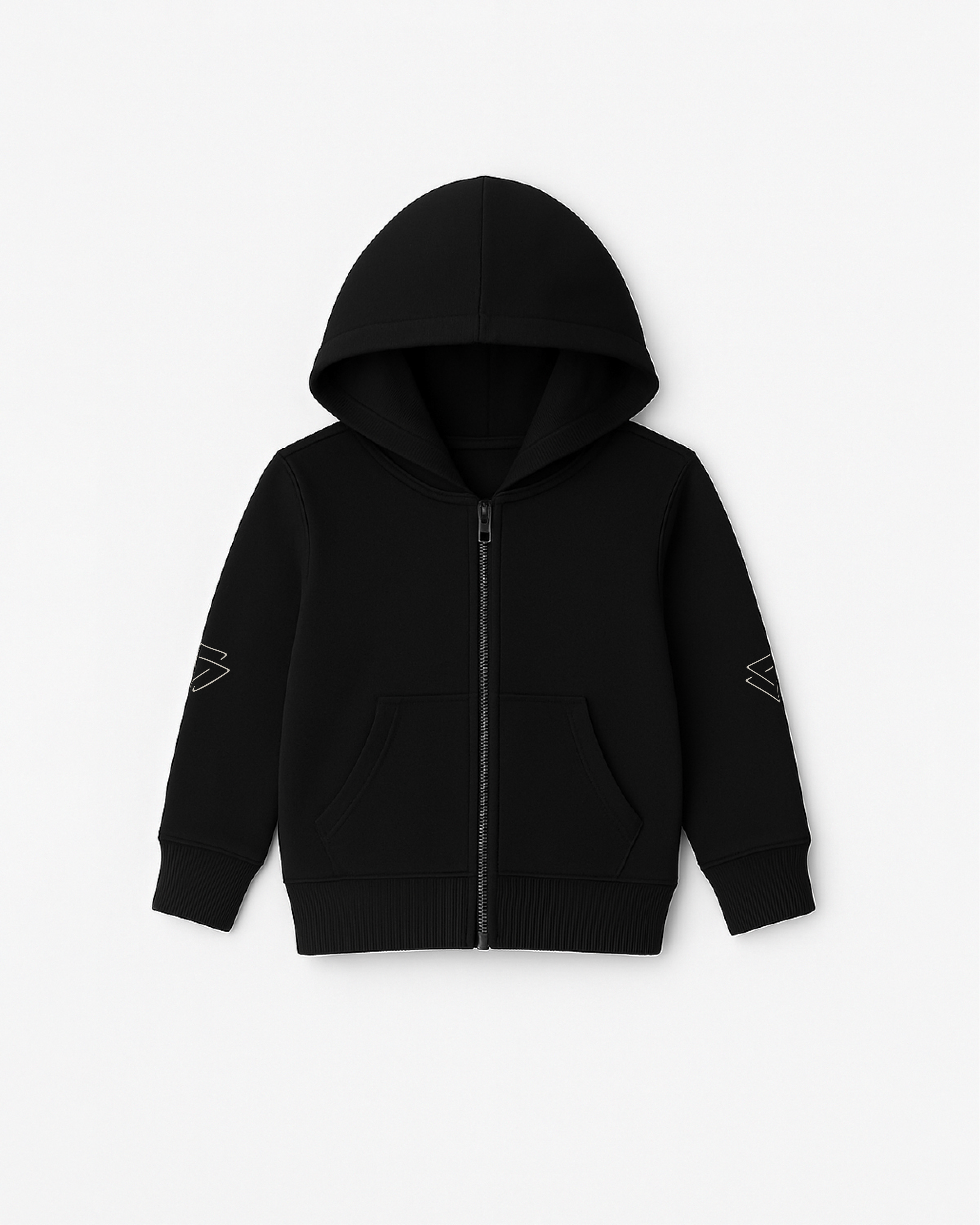 Commit Fitness - Kids Zip Hoodie - Black with Oat