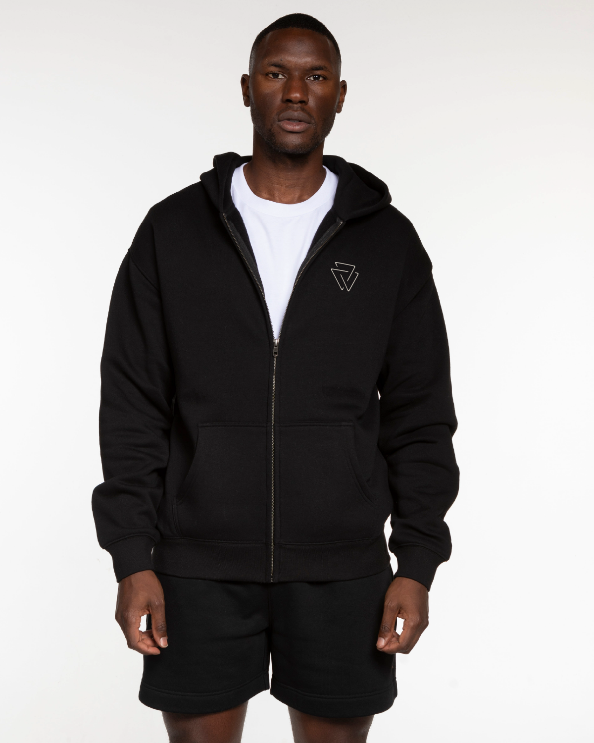 Commit Fitness - Mens Zip Hoodie -  Black with Oat