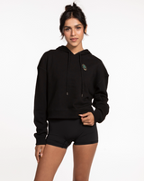 EverCore Crop Terry Hoodie - Black