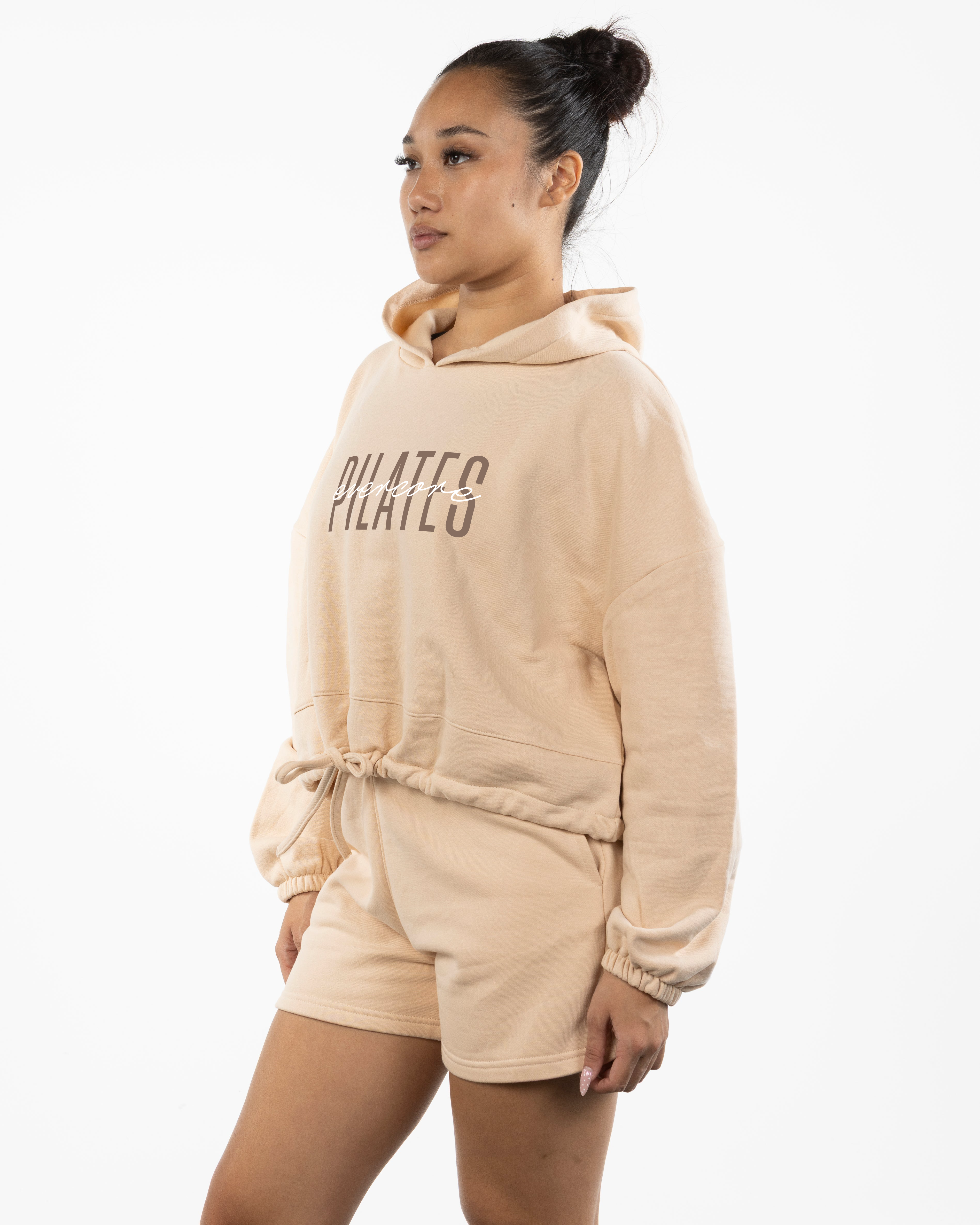 EVERCORE - The Cropped Drawstring Hoodie - Nude