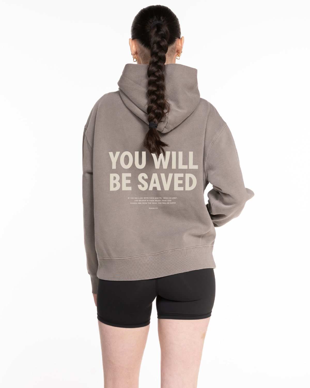 Fed By The Fruit Womens Hoodie - Washed Gray - You Will Be Saved Logo