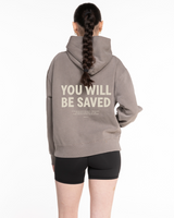 Fed By The Fruit Womens Hoodie - Washed Gray - You Will Be Saved Logo