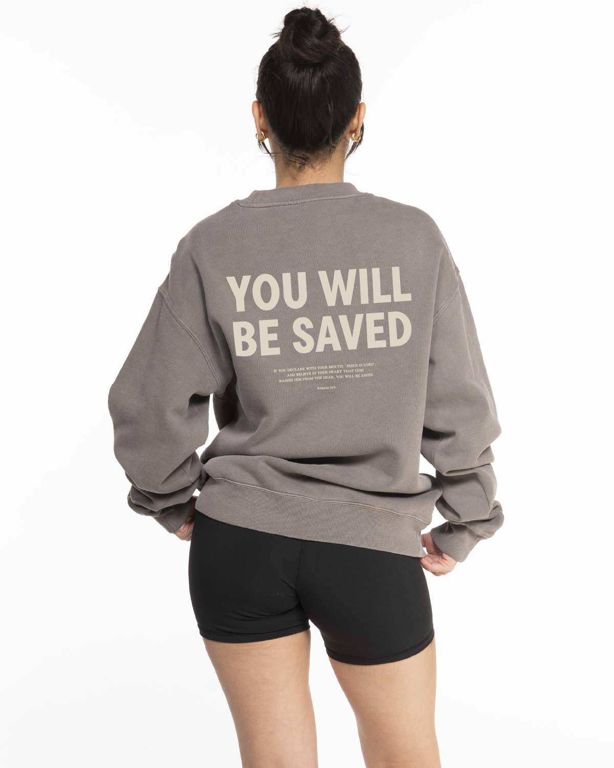 Fed By The Fruit Mens Crewneck - Washed Gray - You Will Be Saved Logo