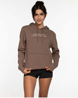 The Mens Classic Hoodie - Walnut -  Fed By The Fruit - Chest Stacked & Back Stacked - Printed - Off White