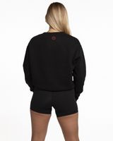 The Womens Crewneck - Black - Fit Result - Center Chest & Back Neckline - White/Red