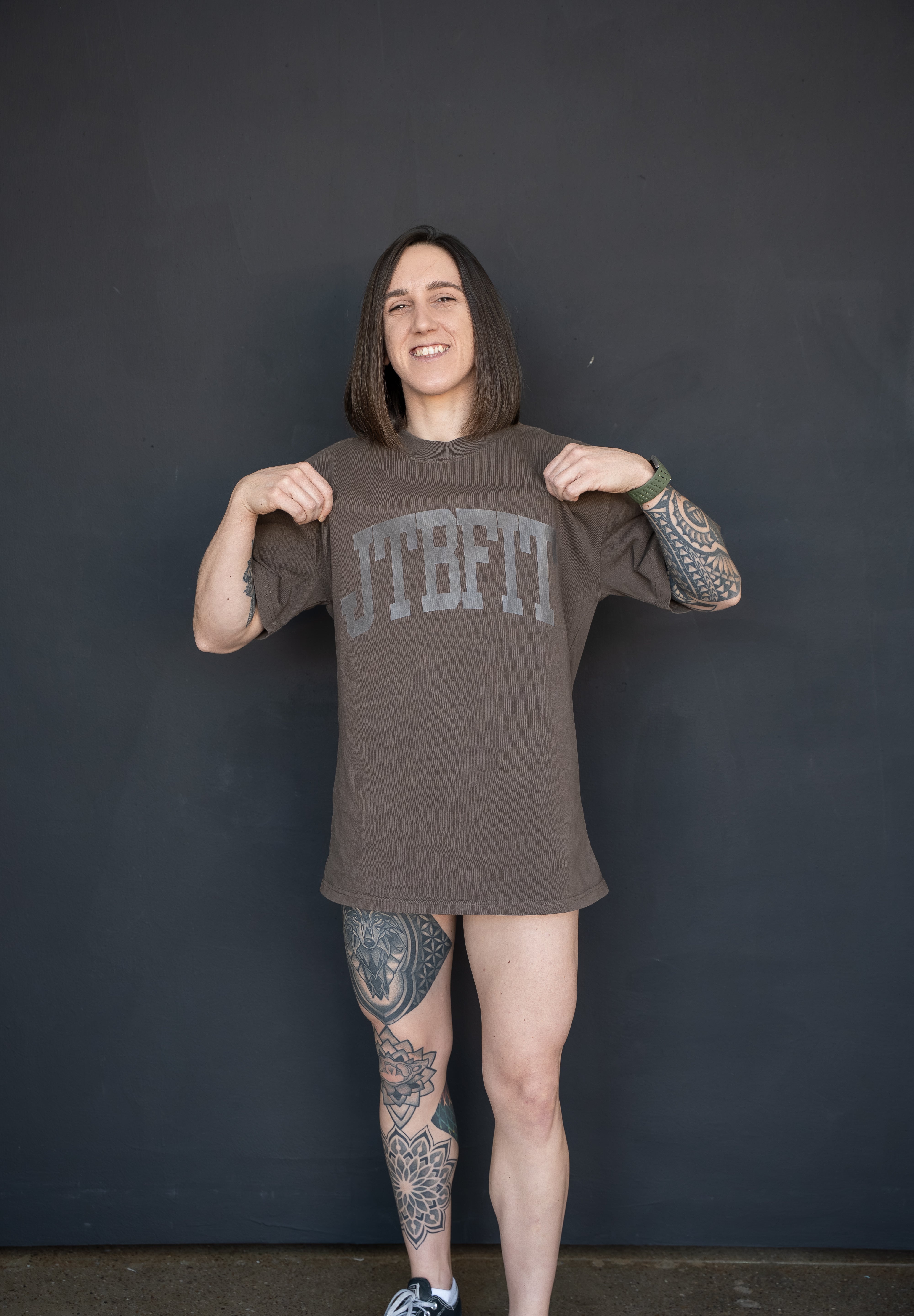 JTBFit Mens Heavyweight Tee - Washed Walnut