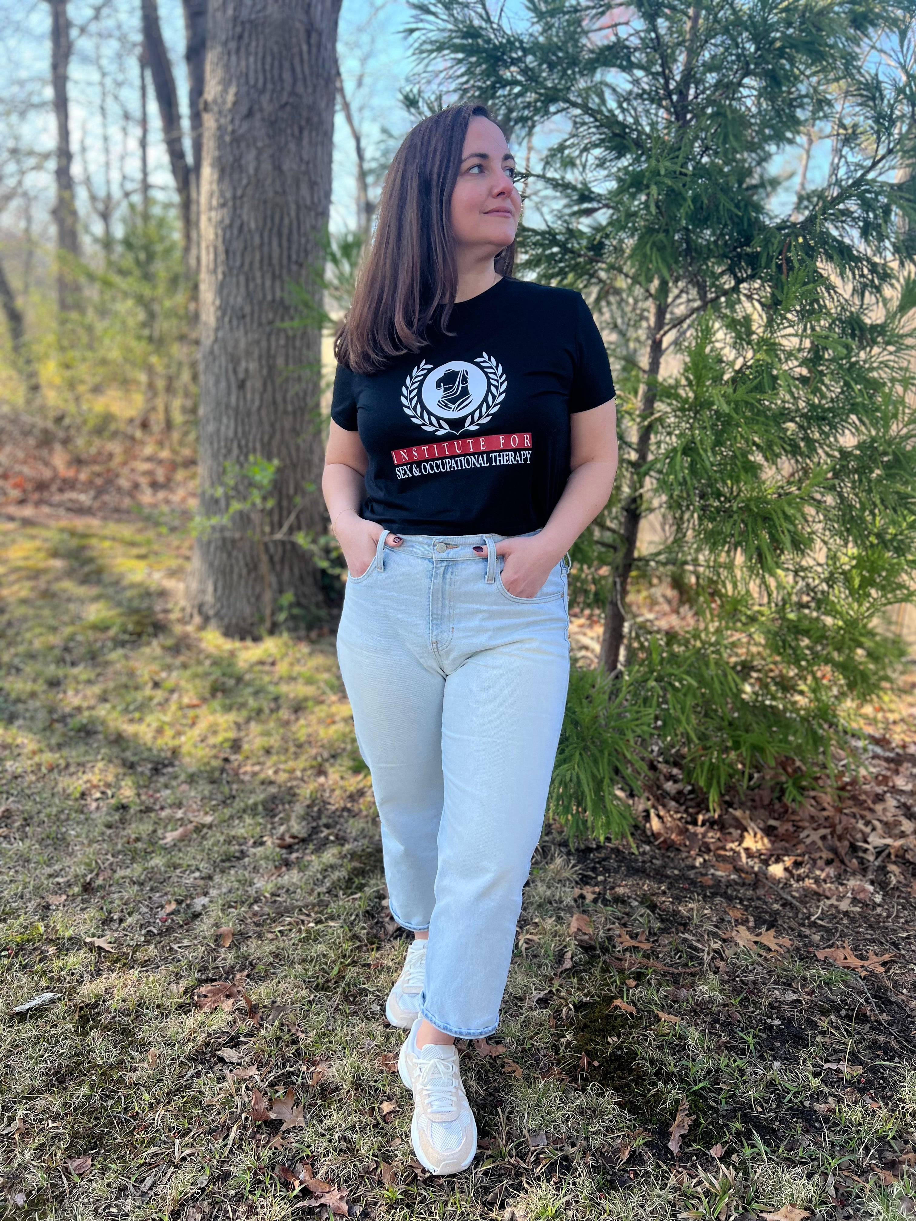 The Midweight Crop Tee - Black - ISOT Logo Crop Tee