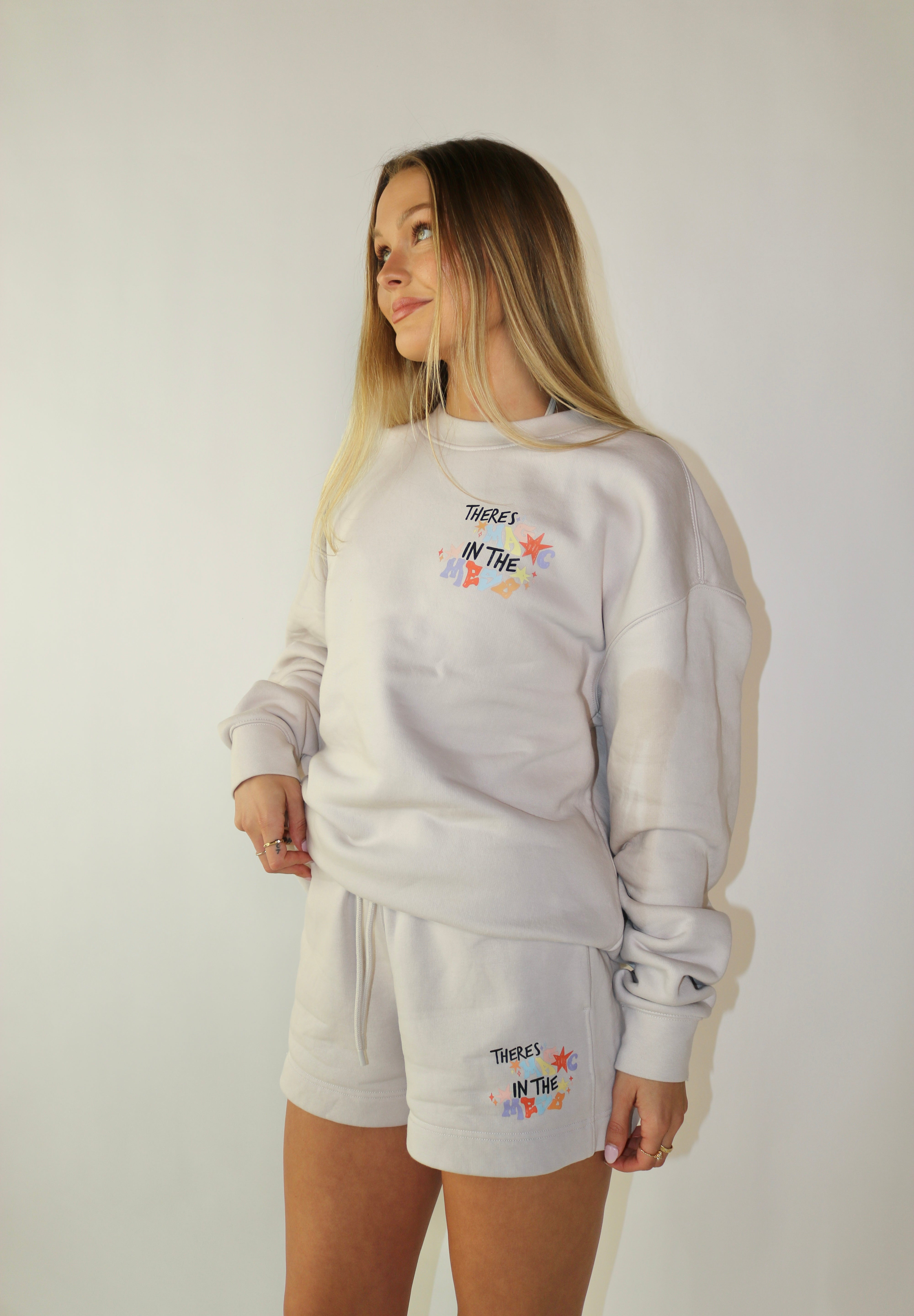 There’s Magic in the Mess Sweat Shorts - Bone