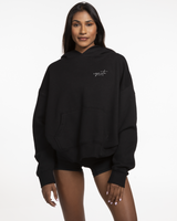 The Womens Hoodie - Black - Ignite Barre & Fitness - Left Chest & Back Stacked - Printed - White