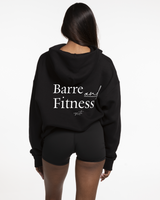 The Womens Hoodie - Black - Ignite Barre & Fitness - Left Chest & Back Stacked - Printed - White