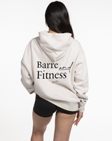 The Womens Hoodie - Bone - Ignite Barre & Fitness - Left Chest & Back Stacked - Printed - Black