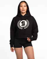 The Womens Crop Hoodie - Black - ISOT Logo Crop Hoodie