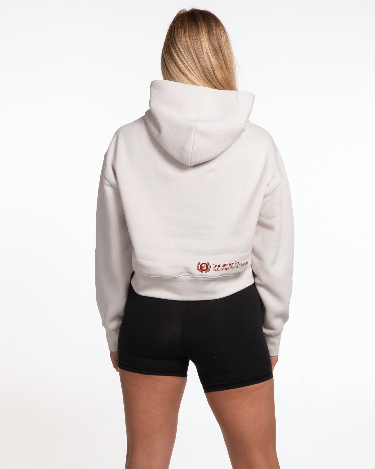 The Womens Crop Hoodie - Bone - ISOT Logo Crop Hoodie