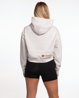The Womens Crop Hoodie - Bone - ISOT Logo Crop Hoodie
