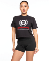 The Midweight Crop Tee - Black - ISOT Logo Crop Tee