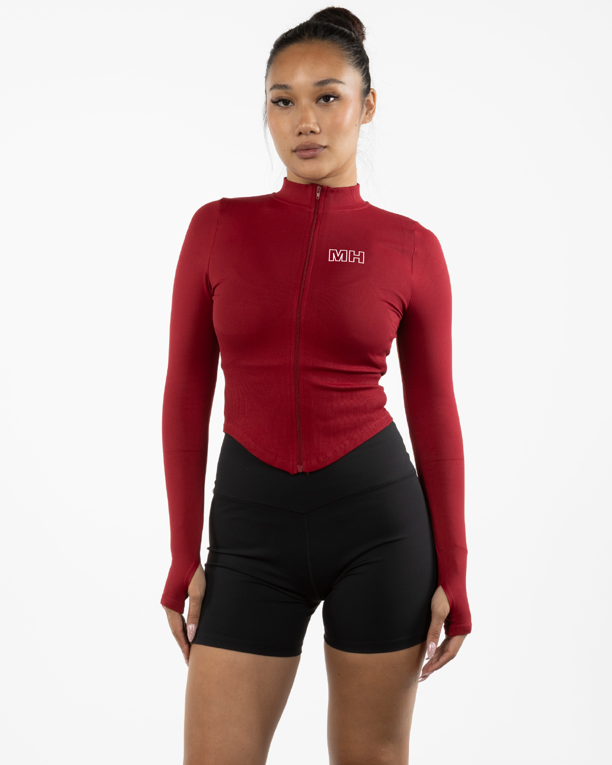 Madhouse - The 3/4 Crop Zip Jacket - Red