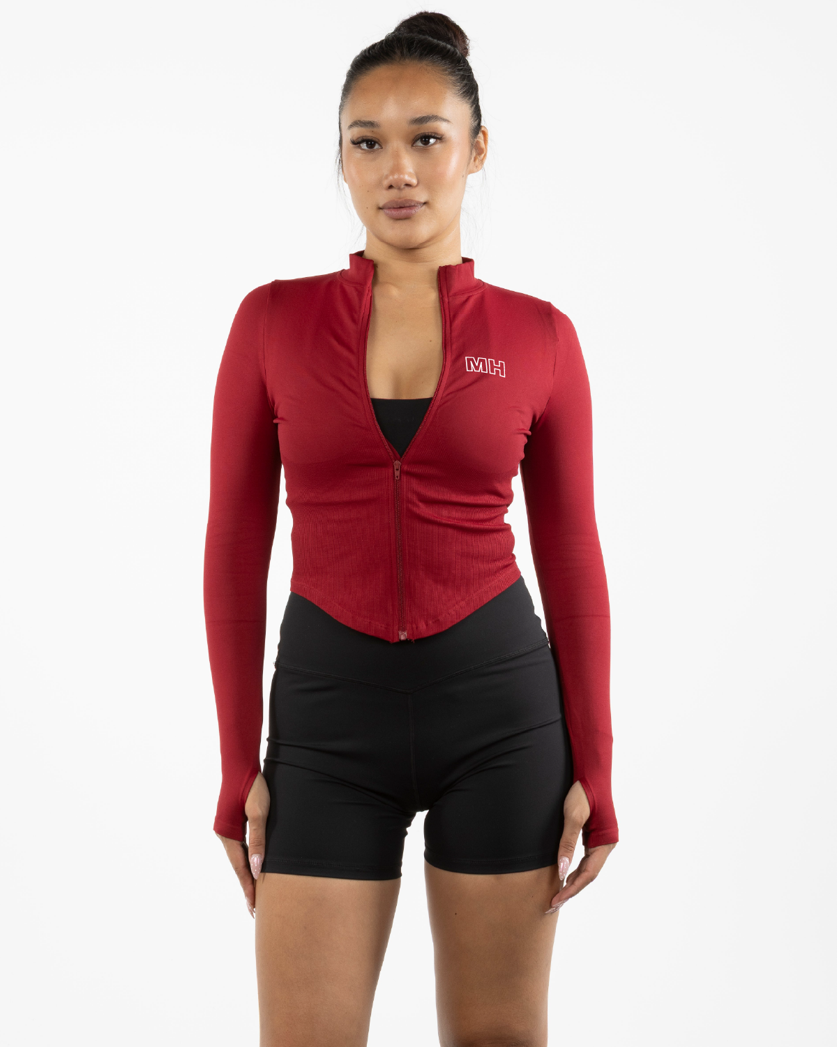 Madhouse - The 3/4 Crop Zip Jacket - Red